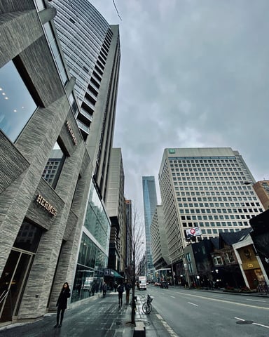 Bloor Street in Yorkville with luxury storefronts